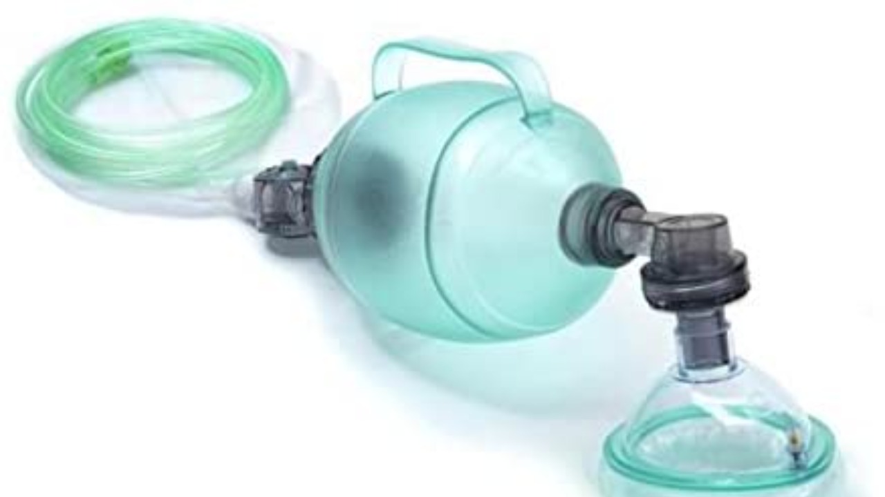 Bag valve mask: Ambu Bag oxygen device for emergency oxygen in covid19